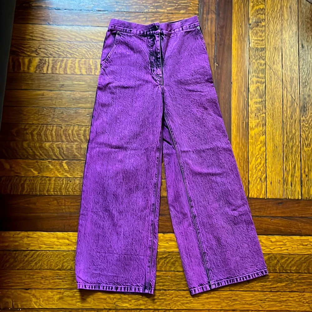 Rachel Comey Clean Bishop Pant in Acid Wash Denim.